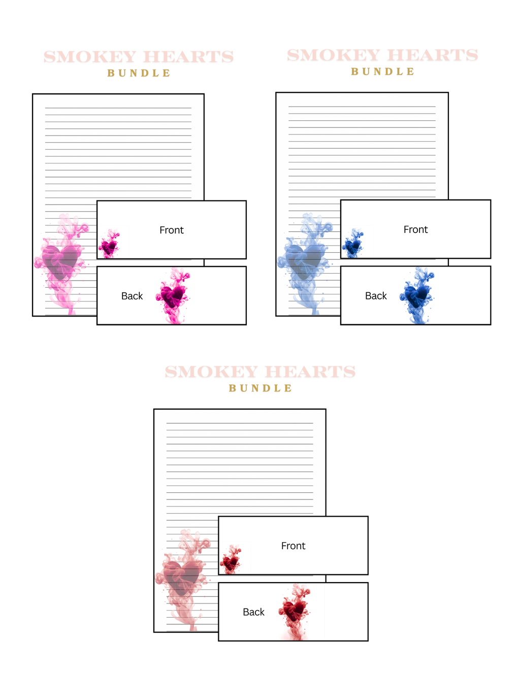 Smokey Hearts Letter Bundle