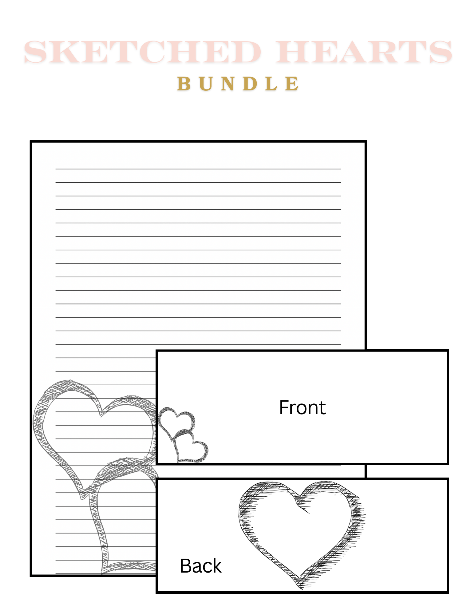 Sketched Hearts Letter Bundle