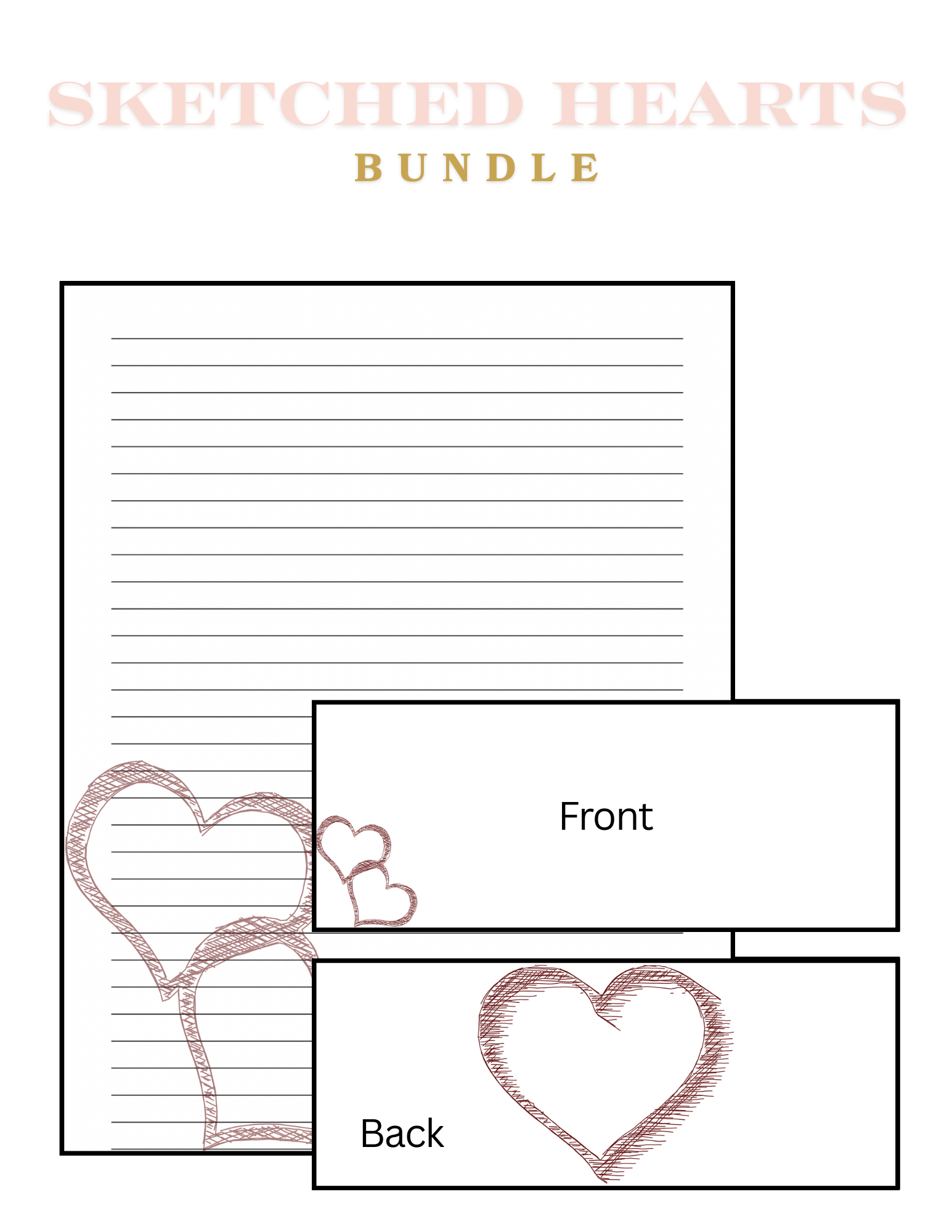 Sketched Hearts Letter Bundle