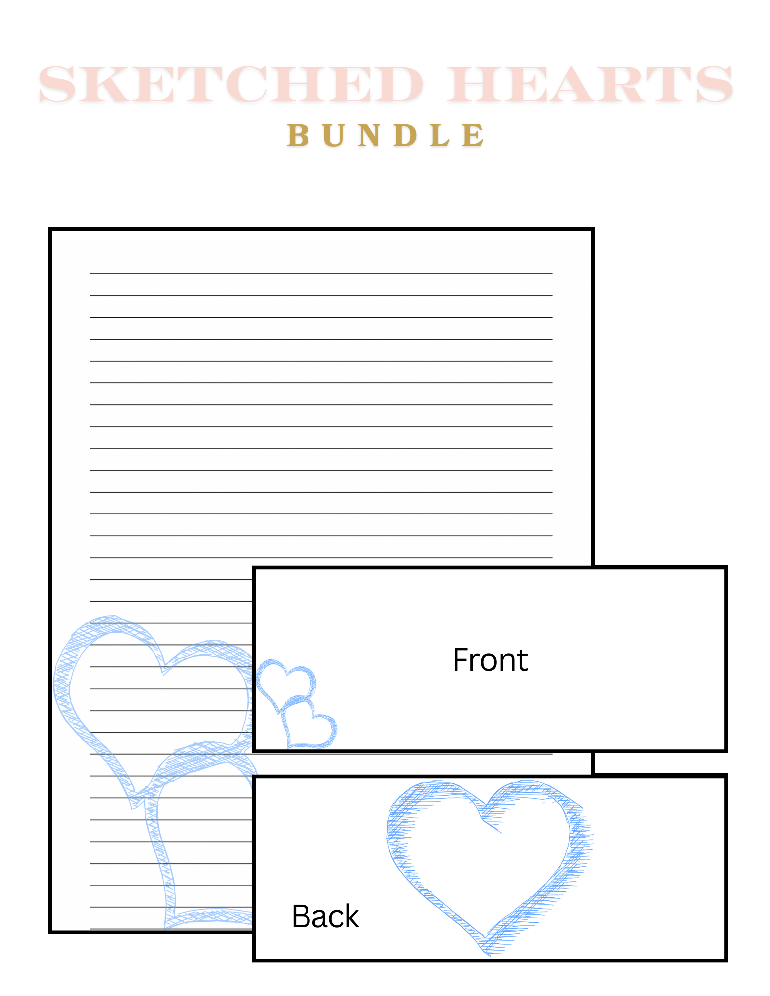 Sketched Hearts Letter Bundle