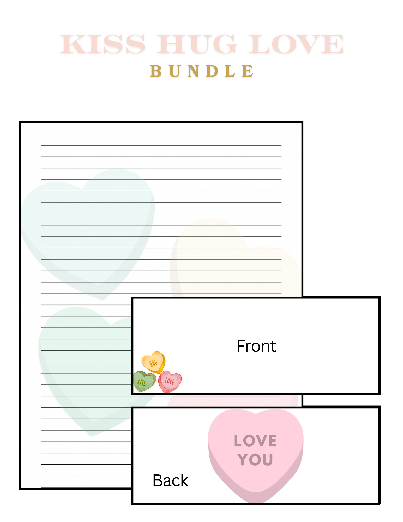 Kiss Hug Love Letter Bundle